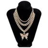 2021 colliers à boucle cubaine en diamant tempérament élégant collier pendentif papillon collier pour femme disponible en deux couleurs