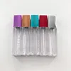 Recipientes de caixa de plástico para brilho labial vazios Rosa Preto Prata Tubo Recipiente Mini frasco de brilho labial dividido