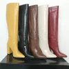 Heißer Verkauf MORAZORA Plus Größe 34-43 Neue Marke Frauen Stiefel dicke High Heels kniehohe Stiefel spitze Zehen Damen Schuhe Westernstiefel weiblich