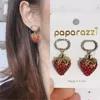 Strawberry Pendant Earrings Crystal Letters Earring Stud Brand Letters Designer Earrings Women Brand Earrings Stud Gift