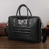 Briefcases Handbag Leather Men's Business Briefcase 14" Laptop Bag Crocodile Shoulder Large Capacity Tide Brand Computer Bags1