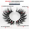 12-18mm 5pairs Colored 3D Faux Mink Eyelashes Fluffy Thick False Eyelash Cat Eye Lashes Extension Makeup Tool