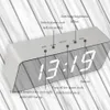 Led Mirror Alarm Clock Digital Snooze Table Clock With Thermometer USB Rechargeable Large Electronic Display Multifunction 201119