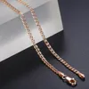 Ketten 3mm Männer Frauen Schlange Halskette 585 Rose Gold Link Gefüllt Mode Schmuck Geschenke Großhandel Party Hochzeit 50 60 cm GN462