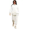 Kobiety 2 sztuk Zestaw Casual Track Track Zimowe Kobiece Zestawy Oversized Kapturem Z Długim Rękawem Kapturem Spodnie Sportowe Lady Suit