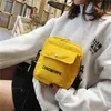 バッグショーコムフォート01インチキャンバス小さな正方形のハンドバッグ韓国スタイル学生多目的女性バッグレター印刷クロスボディショルダーバッグY11
