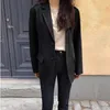 Fashion-goohojio 2020 nya single-breasted vintage blazers kvinnor höstficka blazer kvinnor jackor solid färg överdimensionerade damer kappor