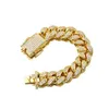 20mm Iced Out Big Miami Cuban Link Bracelet Tennis Hip hop Gold Silver Men Women Jewelry