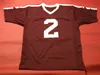 Anpassad fotbollströja män ungdomskvinnor vintage 2 Johnny Manziel Custom Am Aggies Rare High School Size S-6XL eller något namn och nummertröjor