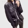 Novmoop herbst winter schwarz plus größe gestrickte pullover hülse spleißungslammfell echte lederjacke mantel veste femme lt2905 201030