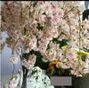 136 cm romantische künstliche hängende Zweige von Pfirsich-Kirschblüten-Reben-Seidenblumen für Zuhause, Hochzeitsdekoration, Blumenstrauß