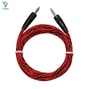 Durable Aux Cable 3.5mm Jack Nylon flätad ljudkabel Man till Male Aux Cord för iPhone Samsung för högtalare Partihandel 50st / Lot