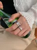 925 sterling silver flätad ring kvinnlig ins nisch design likgiltiga avancerade öppningsjusterbara pekfinger smycken