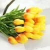 Einzelne Stiel Künstliche Tulip PU Mini Tulpen Valentinstag Romantische Blumen Geschenk Birthday Party Hochzeit Dekoration Liefert 12 Farben BH5879 TYJ