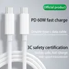 PD Data Cable USB C to USB Type C Cable for Xiaomi Redmi Note 8 Pro Quick Charge 4.0 PD 60W Fast Charging for MacBook Pro S11 Charger Cable