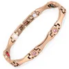 Elegant Rose Guld Rostfritt Stål Kristall Armband För Kvinnor Bio Energi Magnetisk Armband Trendig Hälsosam CZ Zircon Smycken