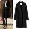 Women's Wool & Blends Winter Coat And Jacket Women Korean Long Warm Elegant Black Vintage Cape Female Trench Windbreaker