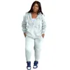 플러스 사이즈 Tracksuit Womens 자켓 스포츠웨어 긴 소매 복장 2 조각 세트 조깅 스포츠 슈트 스웨트 스타킹 스포츠 정장 KLW5689