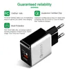 Carregador de parede rápido QC30 USB Carga rápida 5V 3A 9V 2A Adaptador de energia para viagem Carregamento rápido Plugue EUA UE para iPhone Samsung Xiaomi Phone5854834