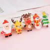 christmas tree pendant figures santa claus elk key chain cute little gift pvc safety material children gift couple present dhl free