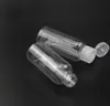 60 ml PET-Kunststoffflasche mit Klappdeckel, transparente runde Flasche für Make-up-Entferner, Einweg-Händedesinfektionsgel