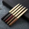 Originalitet överlägsen träboll penna handgjorda miljövänliga original vändande rotring mästerverk trä penna med mässingsmarkeringssats5545556