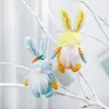 Festive Handmade Easter Hanging Bunny Gnomes Ornaments Spring Plush Rabbit Doll Kids Gifts Home Holiday Decorations XBJK2201