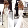New Fashion Cheap Simple Satin Bohemian Lace Mermaid Wedding Dresses Deep V-neck Backless Floor Length Wedding Dress Bridal Gowns Vestidos
