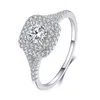 Европейский и американский стиль Новая распродажа S925 серебряные платиновые блестящие алмазные кольца роскошные великолепные женские свадебные украшения