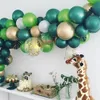 Jungle Safari Theme Party levererar gröna ballonger Garland Arch Kit Födelsedag Baby Shower Forest Party Juldekorationer T200624