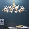 Modern Luxury Metal Luster Glass Ball Chandelier Nordic Interior Lighting Living Room Bedroom Dining Room Hanging Light Fixture