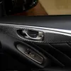 4 PCS Car Carbon Fiber Door Inner Handle Panel Decorative Sticker for Infiniti Q50 Left Drive4028987