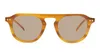 Lunettes de soleil de la mode coréenne Big Frame Marque Gris Brun Brown Verres de soleil Lunes Abeille jaune Men des femmes Plancez des lunettes rétro W248