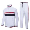 Francuskie przetrwanie Homme Stripe Mosaic Mens Marka Tracksuits Casual Spring Autumn New White Sports Classic Hafdery Men Mens TR256T