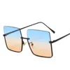 Sonnenbrille 2022 Metal Semirimless Women Retro übergroß