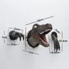 Parede Montado Dinossauro Busto de Parede Realista Raptor Head Resina Escultura Parede Suspensão Decoração Para Crianças Bar Decoração Home 220211