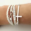 Weave Multi Layer Wrap Inspired Armband Tree of Life Heart Believe Charm Infinity Armband för kvinnor Fashion Jewelry Will och Sandy New