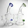 두꺼운 pyrex 빨간색 파란색 손잡이와 함께 새로운 6.5 인치 14mm 여성 유리 물 봉지 recycler dab 오일 rigs 비커 봉