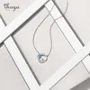 Thaya Cute Cat Star Blue Crystal Necklaces Midsummer Night's Dream Silver Color Necklace Design For Women Fine Jewelry Gift Q0531