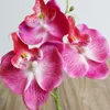 3 hoofden kunstmatige nep vlinder orchidee bloem gevuld leven voor huis tuin bruiloft decor arrangementen bloemen esthetische supplie1