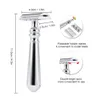 Double Edge Safety Razor Men's Traditional Shaving Long Handled Razor for Dry & Wet Male Tool