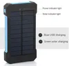 뜨거운 태양 전원 은행 충전기 20000mAh LED 라이트 배터리 휴대용 야외 나침반 충전 더블 헤드 USB 충전 휴대 전화 PowerBank