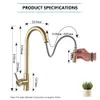 Brushed Golden Kitchen Faucet Sink Mixer Tap Pull Out Swivel Spout Sink Faucet Stream Sprayer Kitchen Hot Cold Water tap T200423