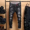 Männer Slim Denim Gute Qualität Männer Feste Bleistift Hosen Neue Männliche Schwarze Röhrenjeans C1123