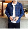 Män blå denimjacka plus storlek Bomberjacka högkvalitativ Slim Vintage Jean Jacka Harajuku Fashion Coat 201218