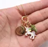 Collana per bambini Ciondoli unicorno Collane a catena lunga Per bambini Ragazze Ciondolo affascinante Accessori per gioielli per bambini Regalo per feste 4 Disegni DW6350