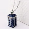 dr doctor who necklace tardis police box vine blue silver bronze pendant jewelry for men and women wholesale a3765626414