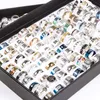 Wholesale 100pcs mix lot stainless steel rings fashion jewelry party ring wedding ring free shipping random style include display box