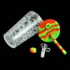 Plastic cup water pipe 6.1" smoking bong dab rig bongs hookahs silicone pipes hookah freezing cups for dry herb with 14mm glass bowl