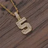 Collier personnalisé avec lettres et chiffres pour hommes, plaqué or et argent, collier avec nom et lettre à décorer, bijoux Hip Hop, cadeau 9237093